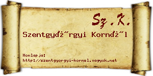 Szentgyörgyi Kornél névjegykártya