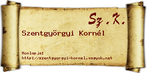 Szentgyörgyi Kornél névjegykártya