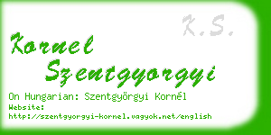 kornel szentgyorgyi business card
