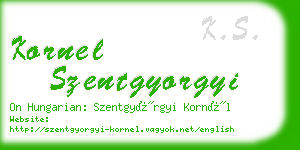 kornel szentgyorgyi business card